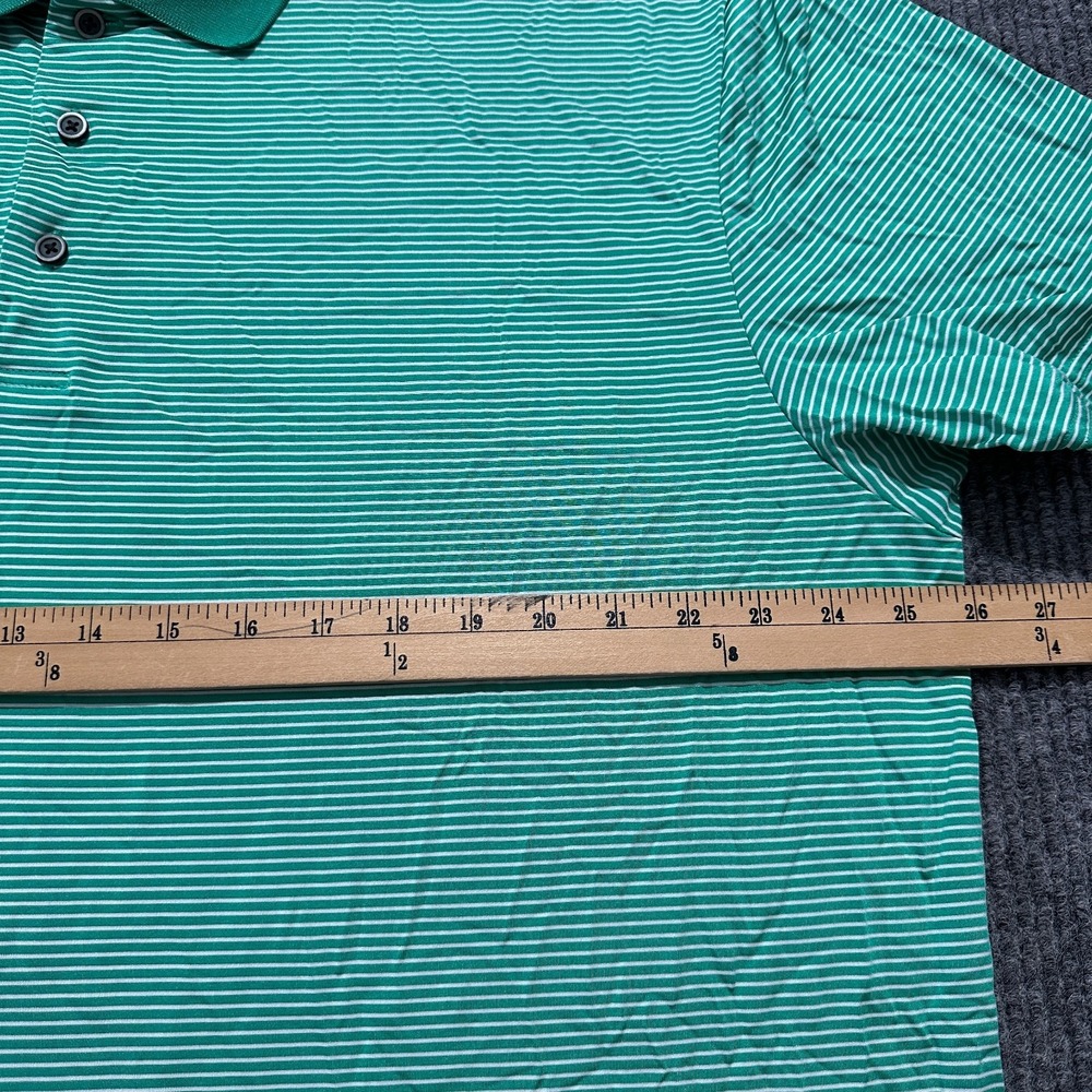 Grand Slam Performance Mens Polo Shirt Size XXL Green Striped Short Sleeve - Picture 4 of 8